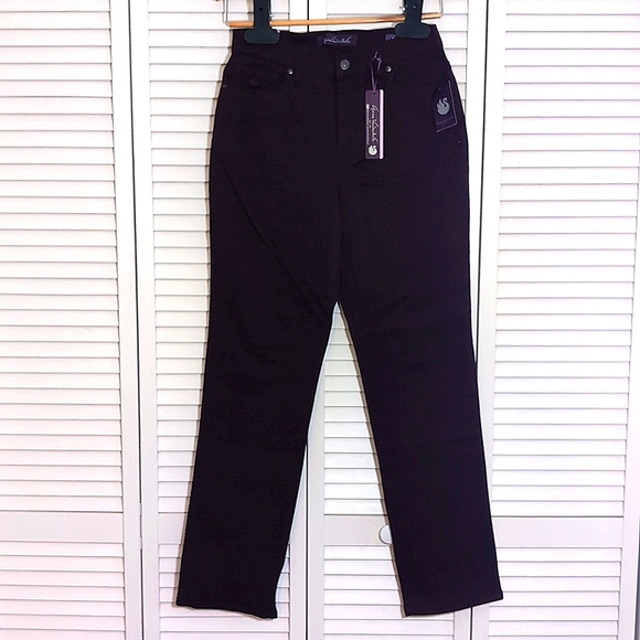 Amanda Gloria Vanderbilt Slimming Jeans Color Plum Wine Size 4 Average - Picture 2 of 6